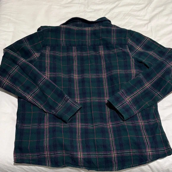 L.L. Bean Forest Green Plaid Flannel Shirt - Picture 3 of 3